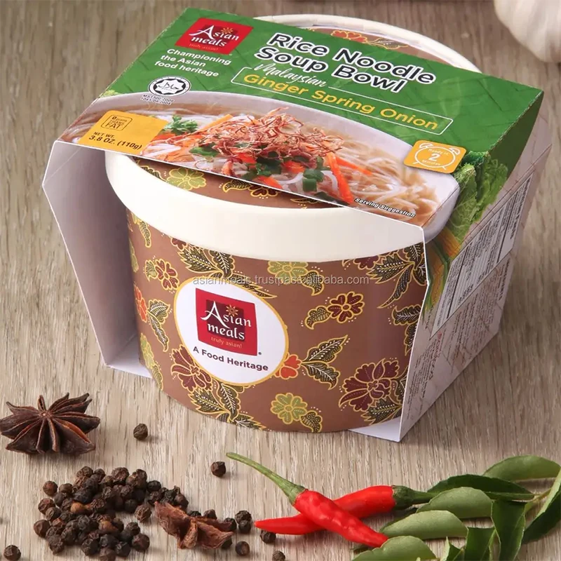 Wholesale High Quality Ginger Spring Onion Rice Noodle Soup Bowl with Flavour Notes and Aromatic Springy Noodles