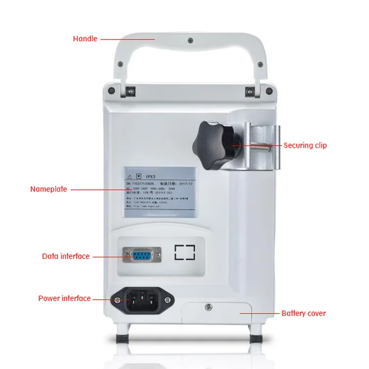 Medical Fluid Infusion Pump with Audible Visual Alarm