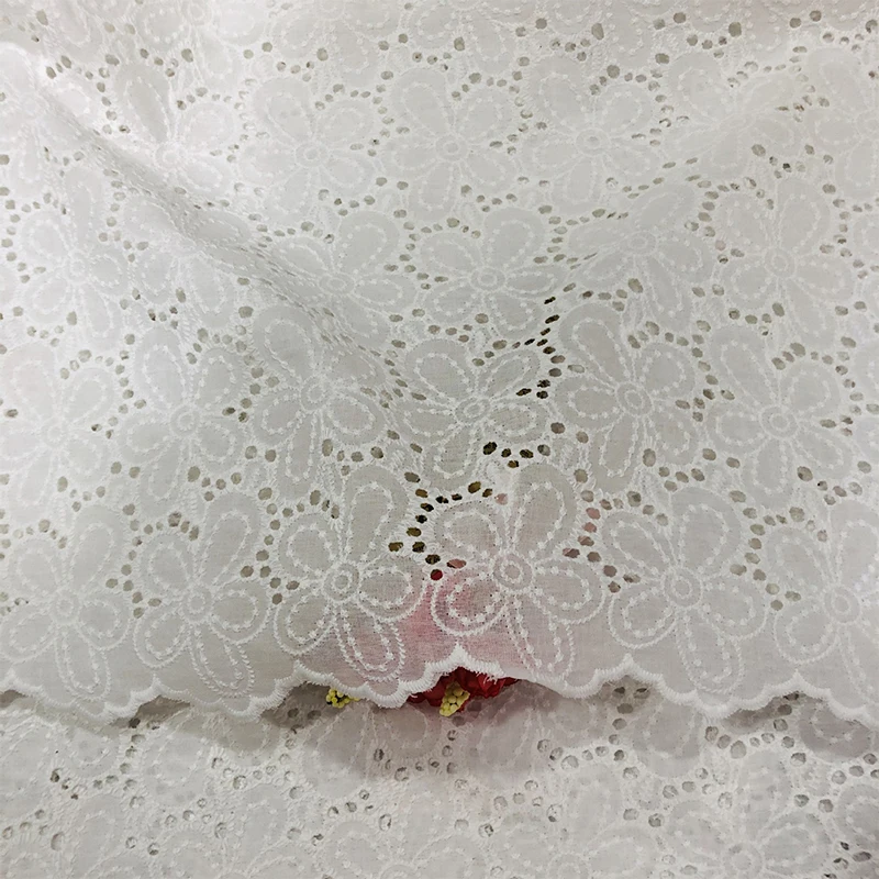 Flower cutout embroidery water-soluble embroidery full lace garment cotton embroidery fabric