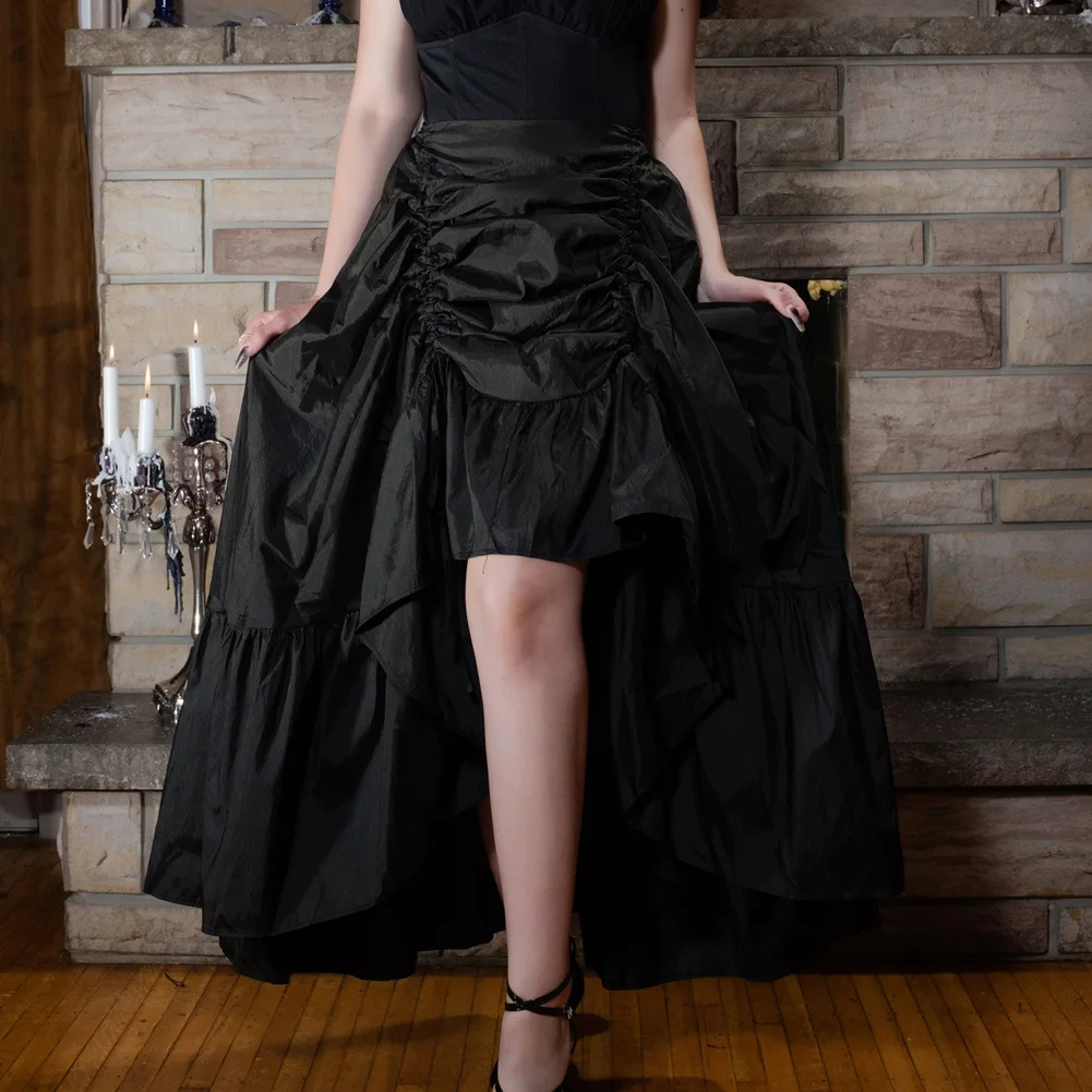OEM Women Adjustable High-Low Elastic Waist Gothic Renaissance Steampunk Women Long Skirts