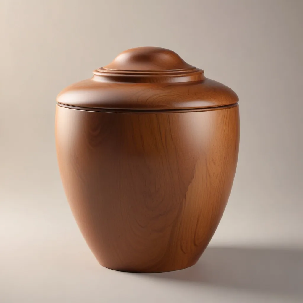 Affordable Price Cremation Urns with Solid Wooden Made Round Shaped Latest Designed Cremation Urns For Sale