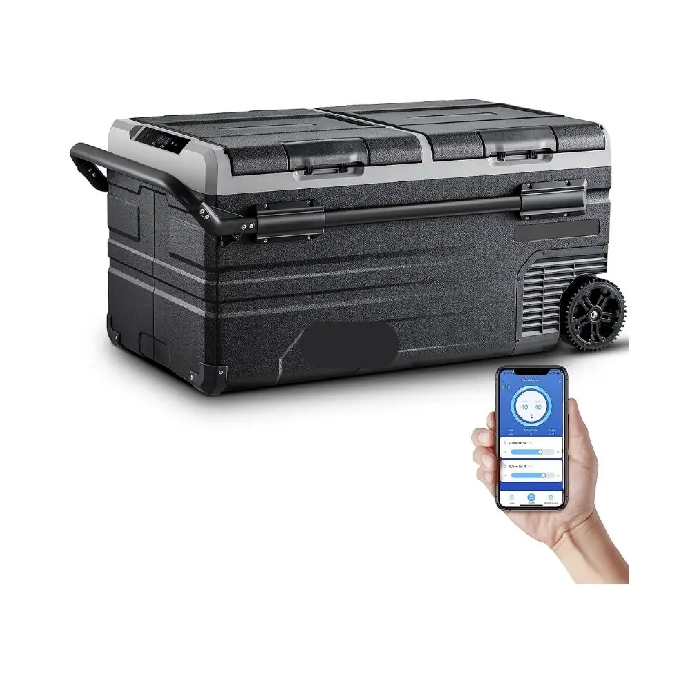 12 Volt Car Refrigerator, Car Fridge Dual Zone, RV Portable Freezer WiFi APP Control, 100 Quar 95L Car Cooler