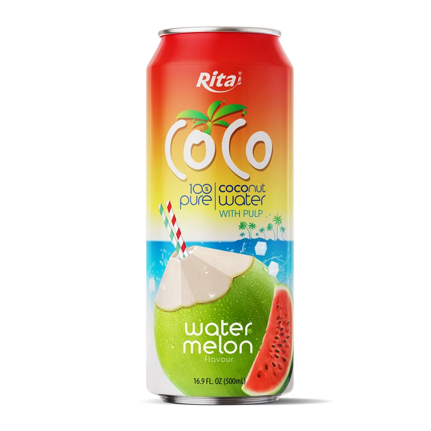 Vietnam New Product Coconut Water 500ML Can With Pullp In Blueberry Flavor