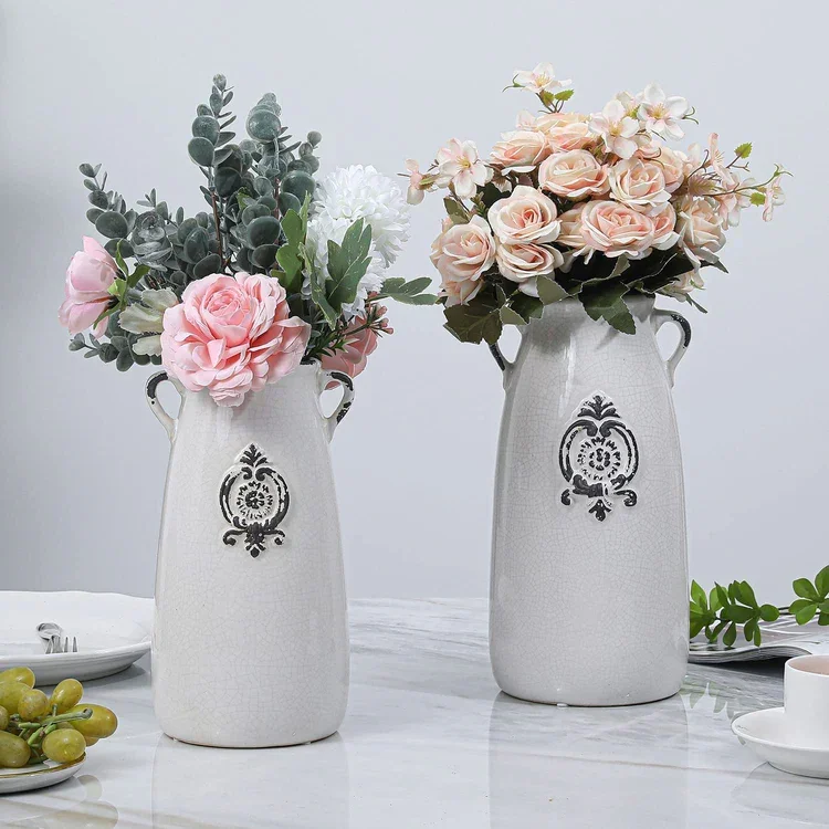 Home Decor Custom Wholesale Large Glazed White Electroplated Line Golden Porcelain Ceramic Ginger Jar Flower Vase with Lid