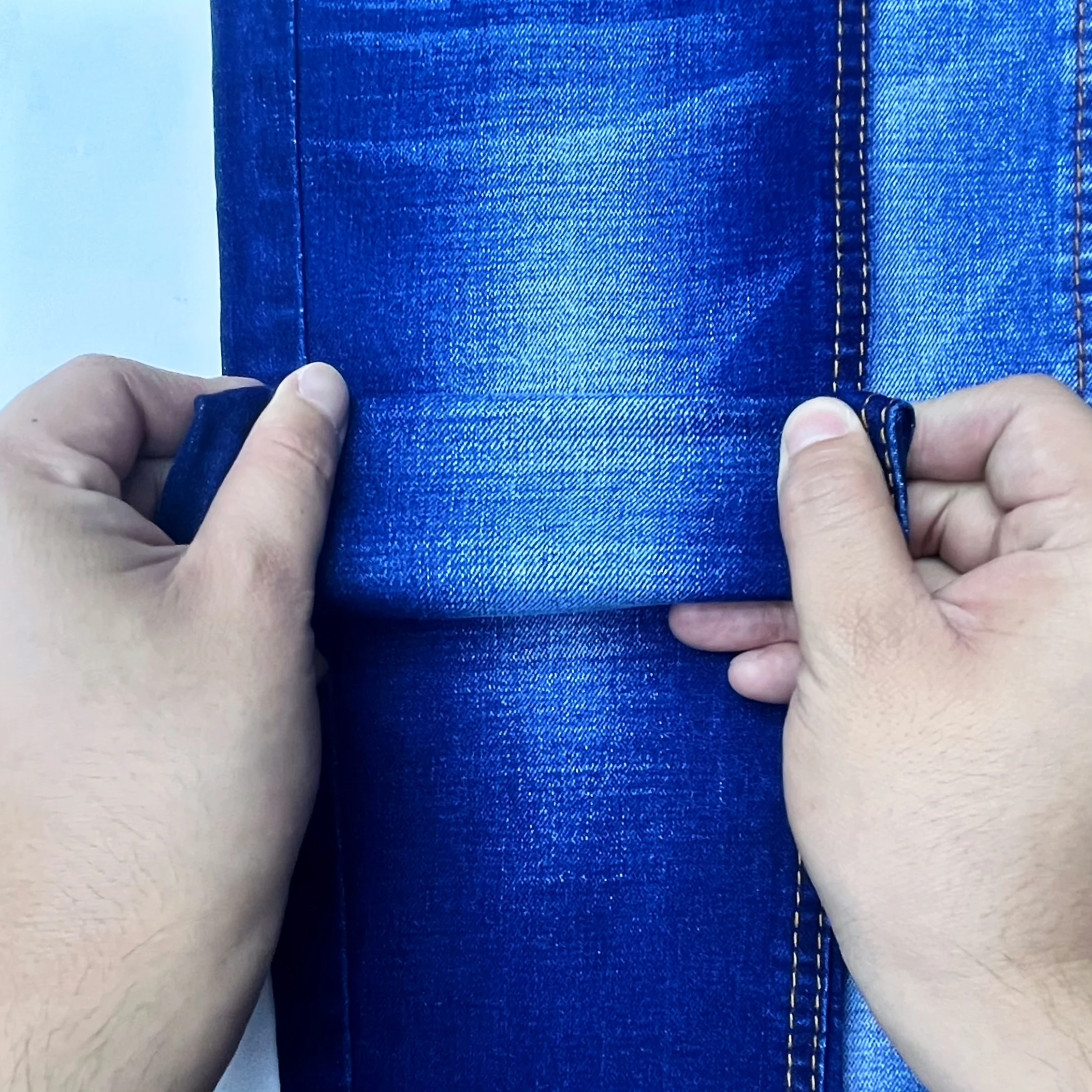 2024 High quality 180cm width 10+10sx16 TR spandex cotton stretch denim fabric for jeans stocks