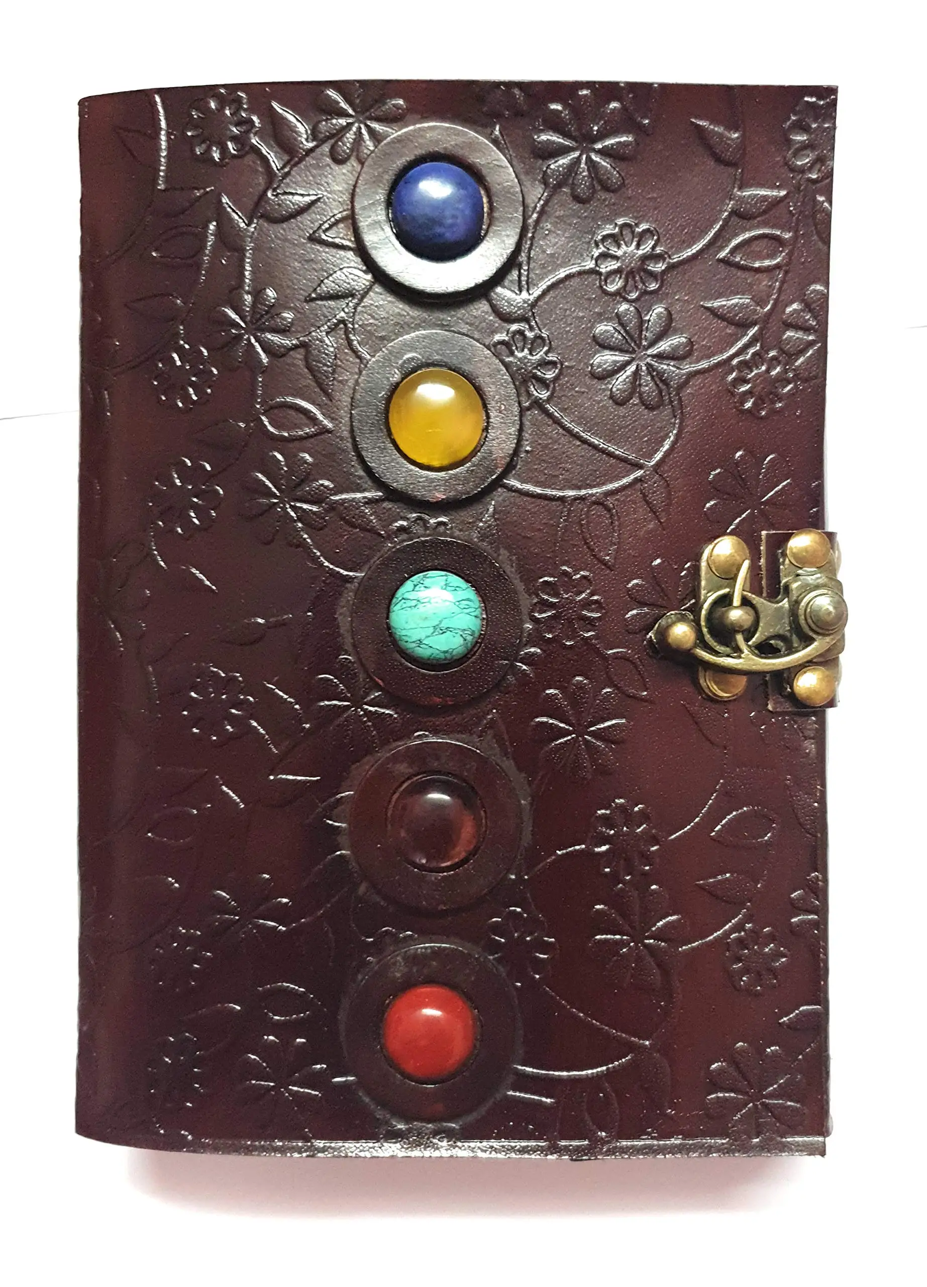 Vintage Classic Antique Handmade Deckle Vintage Paper Genuine Leather journal Bound Journal Bookmark For Kids Leather Sketchbook