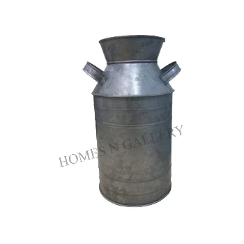 Latest French Vintage  Rustic Metal Galvanized Tin Milk Can Design Flower Vase for Home Decoration Metal Iron Pitcher In India