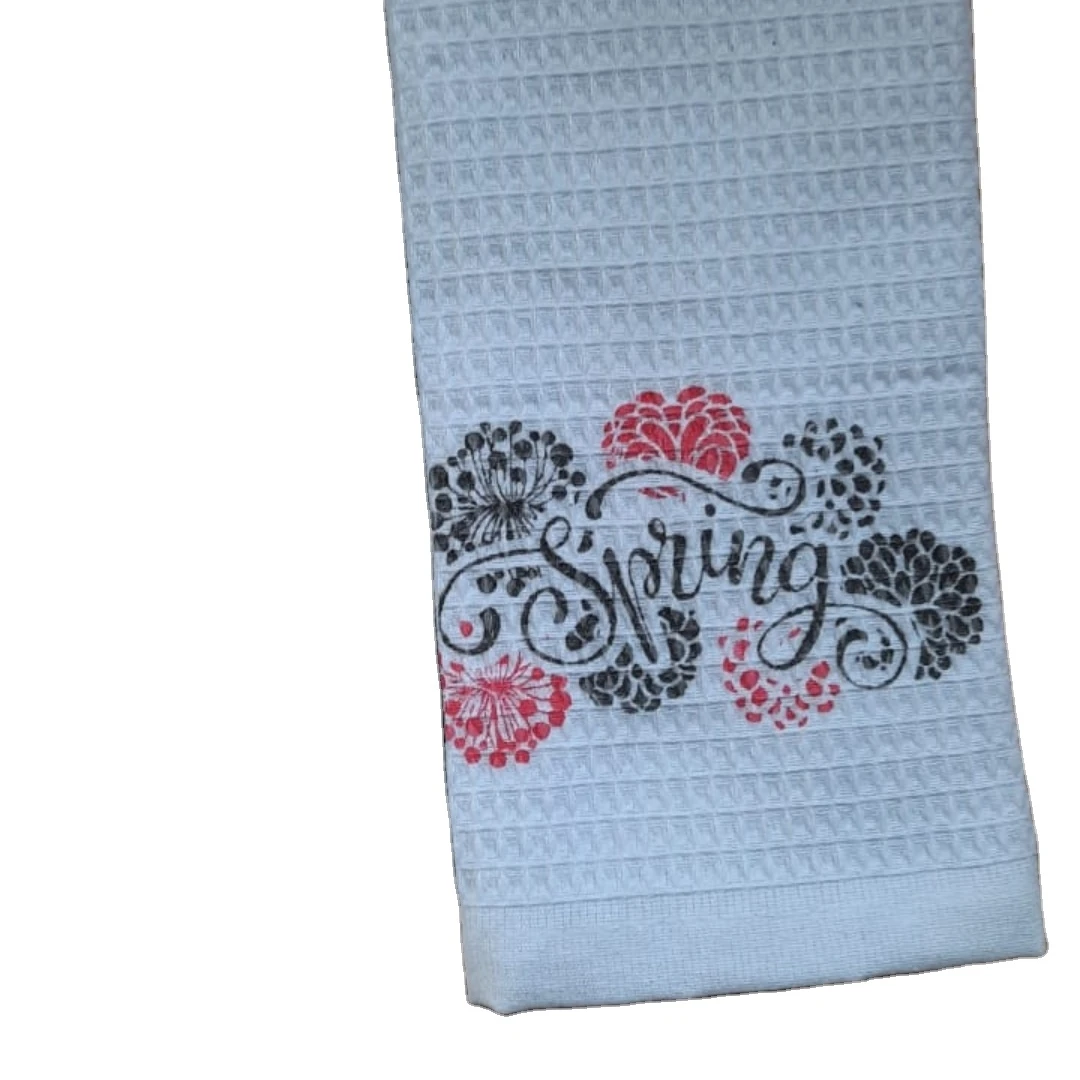 High Absorbent Waffle Weave Microfiber Kitchen Towel Disposable Cotton Tea Towel for Hotel Restaurant Banquet