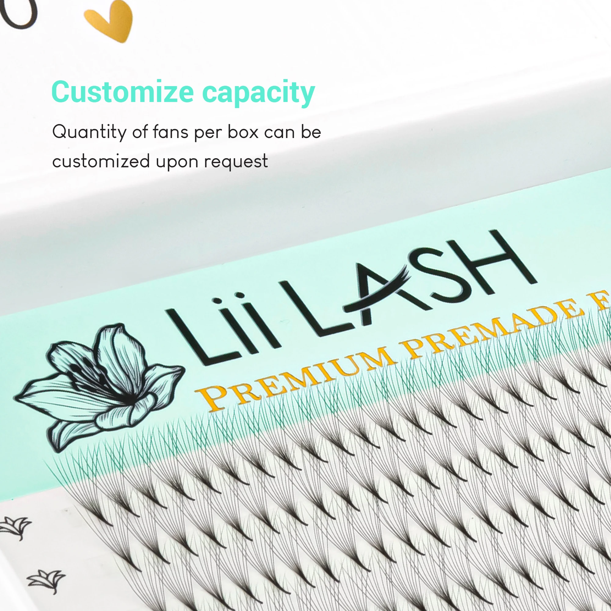 Premade silk fans korean pbt fibers lash extension premade fan 0.07m eco friendly lash supplies Korean PBT customize box