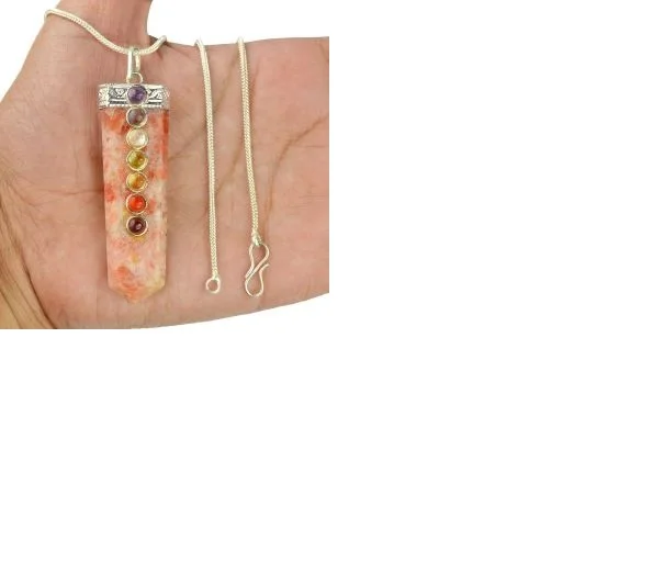Wholesale Natural And Wonderful Quality Natural Crystal Sunstone Chakra Pencil Charm Pendants Buy Online From Soha Agate