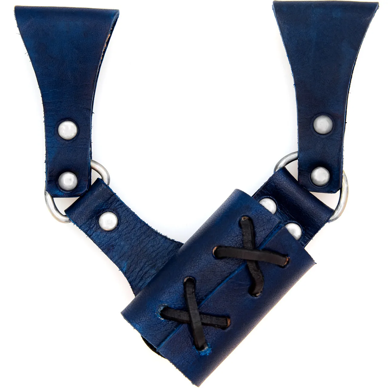 100% Handmade Left Handed Renaissance Leather Sword Frog in Blue Color made of Genuine Leather Best Selling Medieval Sword Frog