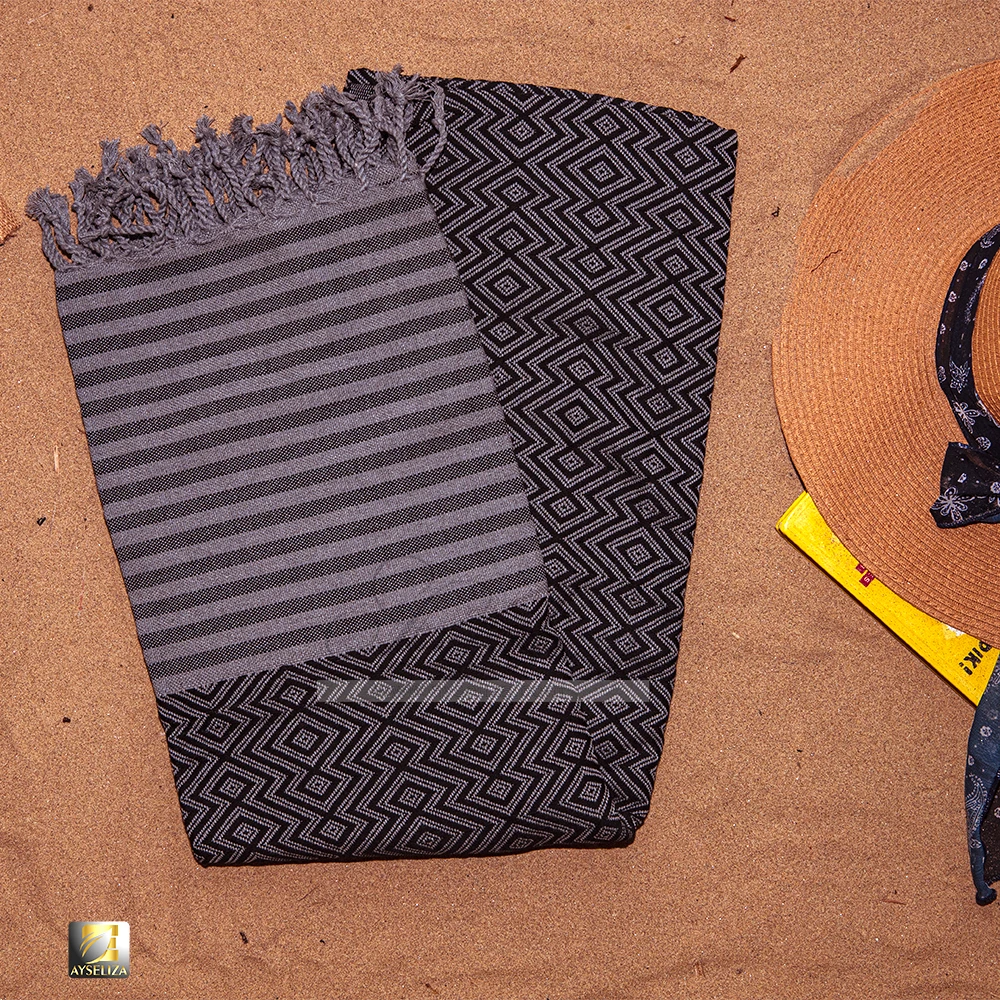 Stylish Beach Towel Peshtemals with Custom Logo Print Multipurpose Travel Blanket 100% Turkish Cotton Peshtemal Fouta Towel