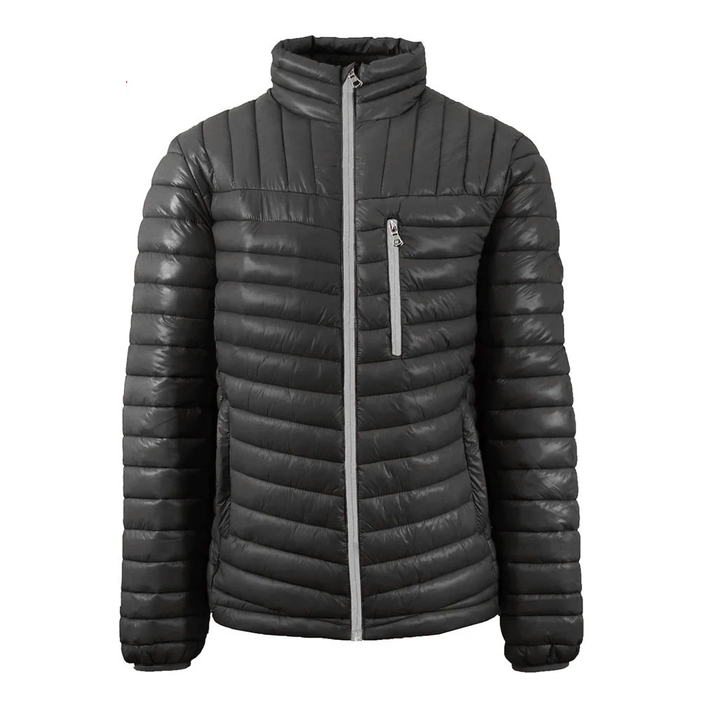 Wholesale Warm Thicken Full Zip up Water Proof Puff Jacket Warm Winter Plain Quilted Hooded Padded Outwear Men Zip up  All Sizes