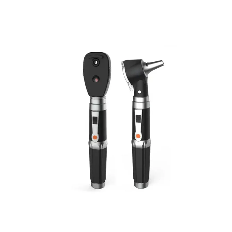 2 Years Warranty Portable Professional ENT Diagnostic Instruments 2 in 1 LED Fiber Optic Ear Otoscope and Ophthalmoscope Set