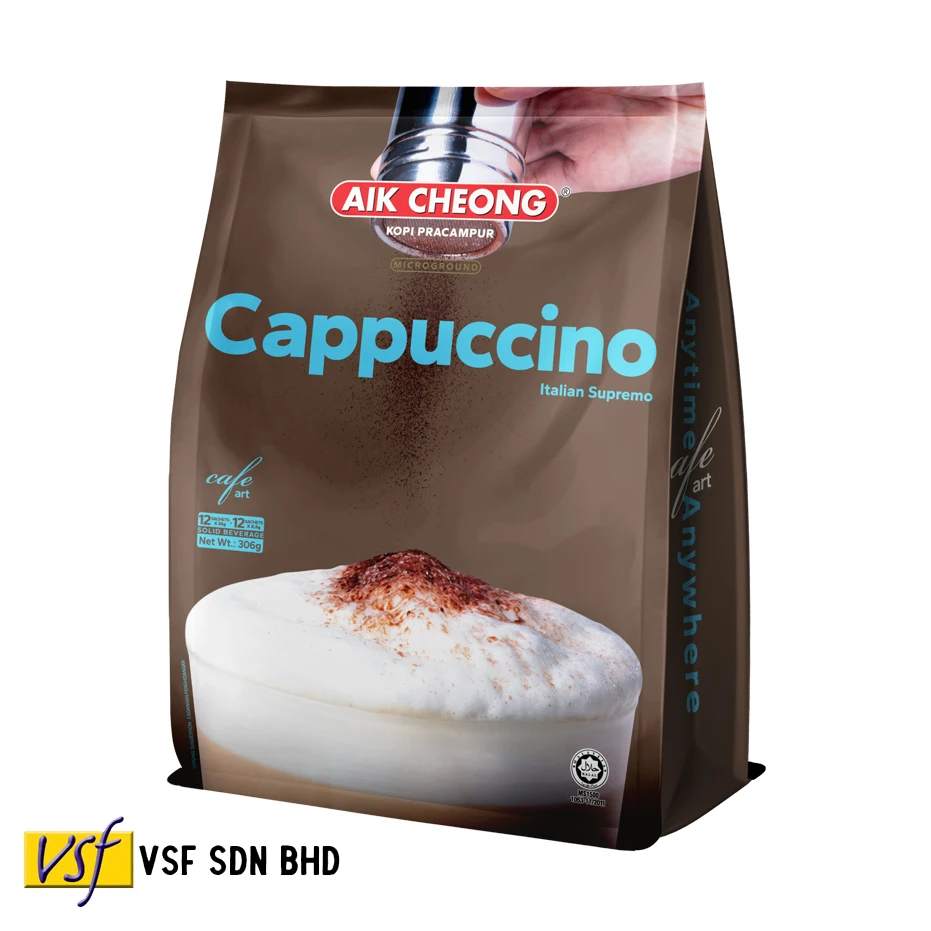Aik Cheong Coffee Cafe арт-капучино 25 г x 12s 24 pkts халяльный Сертифицированный кофейный напиток бариста приготовленный в Малайзии