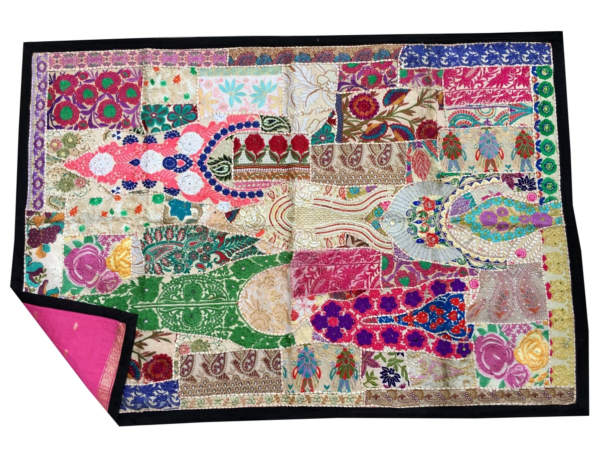 Amazing Indian handmade traditional wall hanging patchwork tribal home decor ethnic table runner