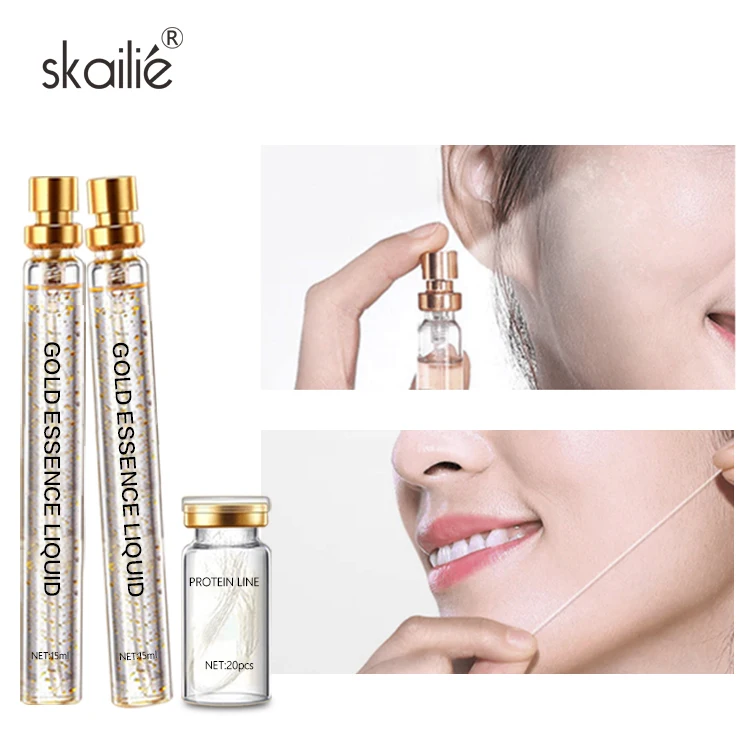 Hot Sale Water Soluble Collagen Line Facial Care Face Lift Line Anti-Wrinkle Gold Protein Peptide and Lift Thread