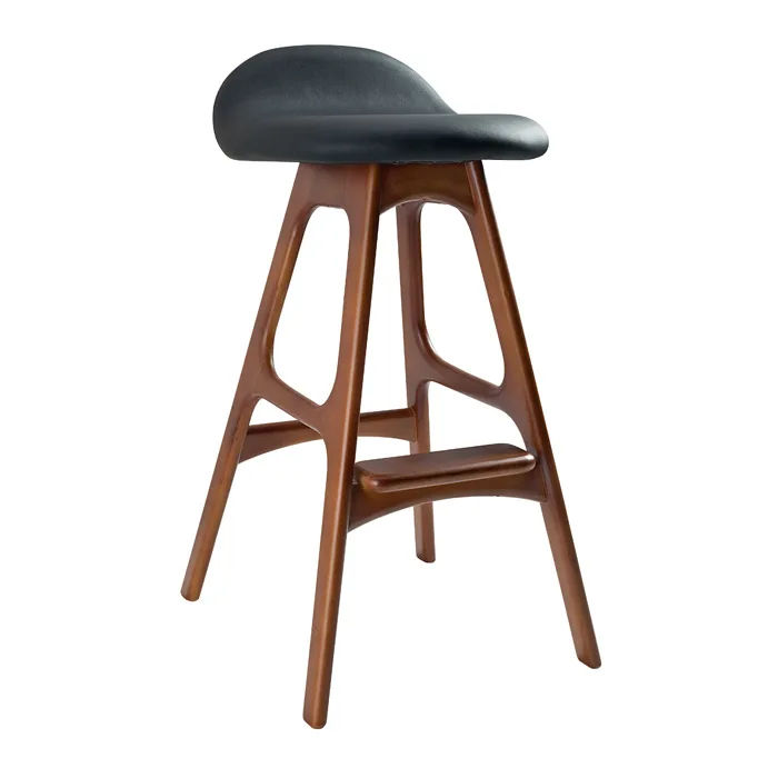 Custom luxury solid wood bar chair Nordic style home furniture bar stool with back stool simple modern upholstered bar chairs