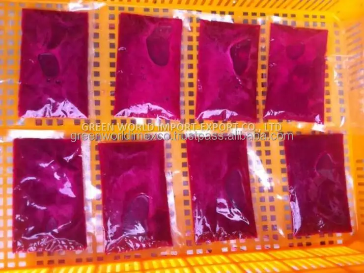 FROZEN DRAGON FRUIT PUREE FROM VIETNAM - BEST PRICE AND HIGH QUALITY PITAYA FROM VIETNAM - TROPICAL FRUITS