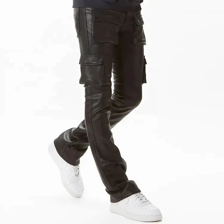 High Quality Light Weight Faux Leather Men Joggers Pants Wholesale Price Trousers Customized Color Joggers Pent Men
