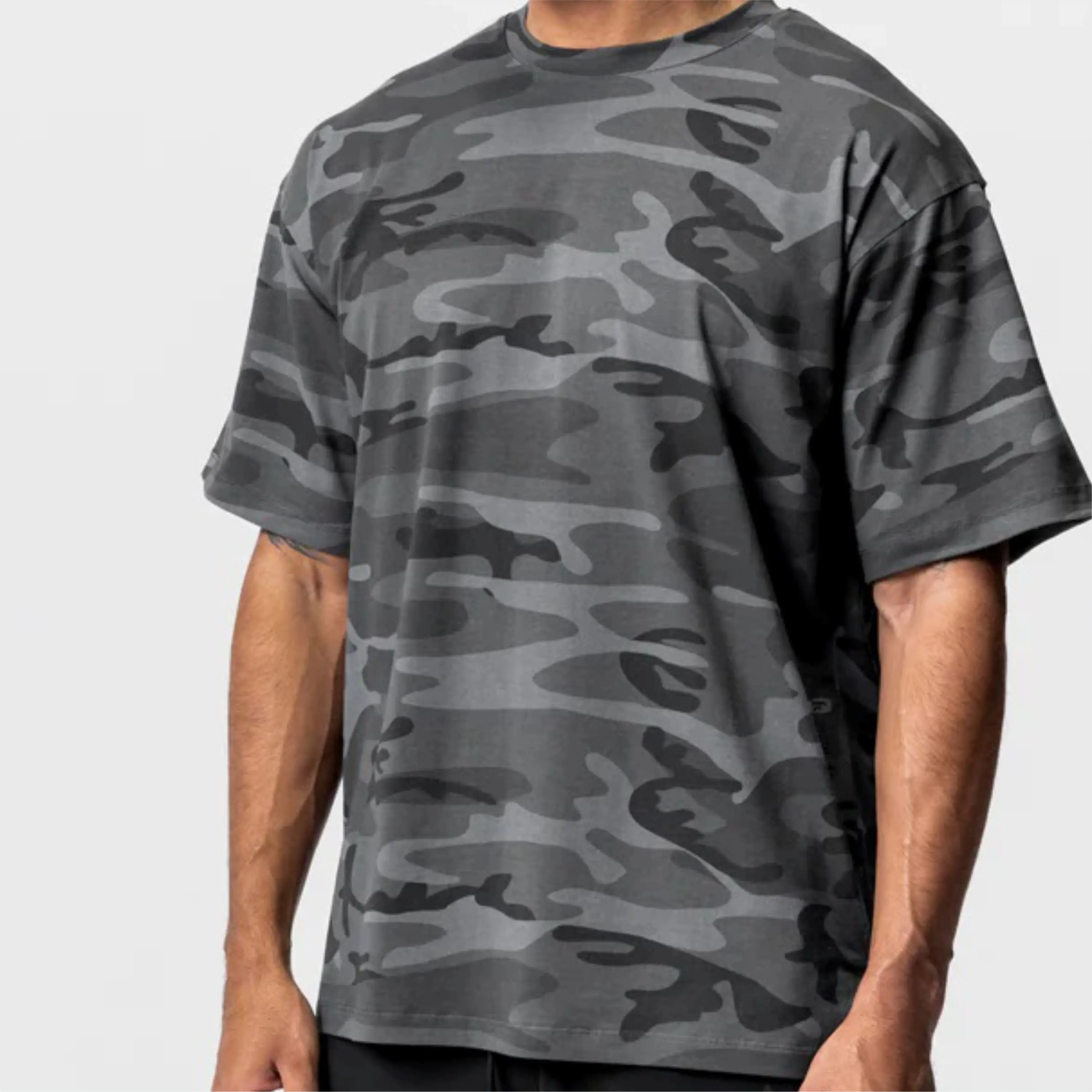 Men Camo Pattern Short Sleeve Tee - Stylish and Comfortable Camouflage T-Shirt for Outdoor and Casual Wear
