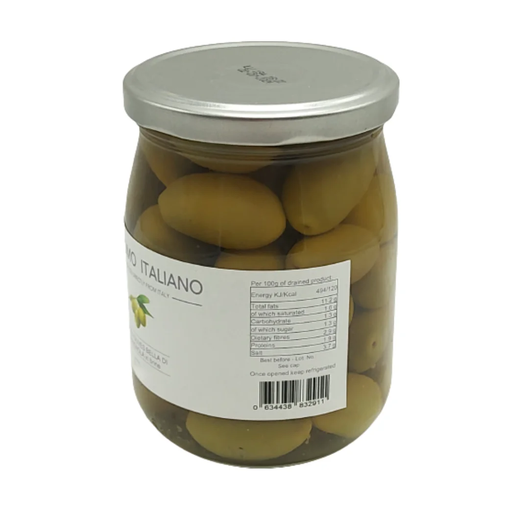 100% Made in Italy 1700ml Bella di Cerignola Olives in Brine for luxury restaurants and hotels