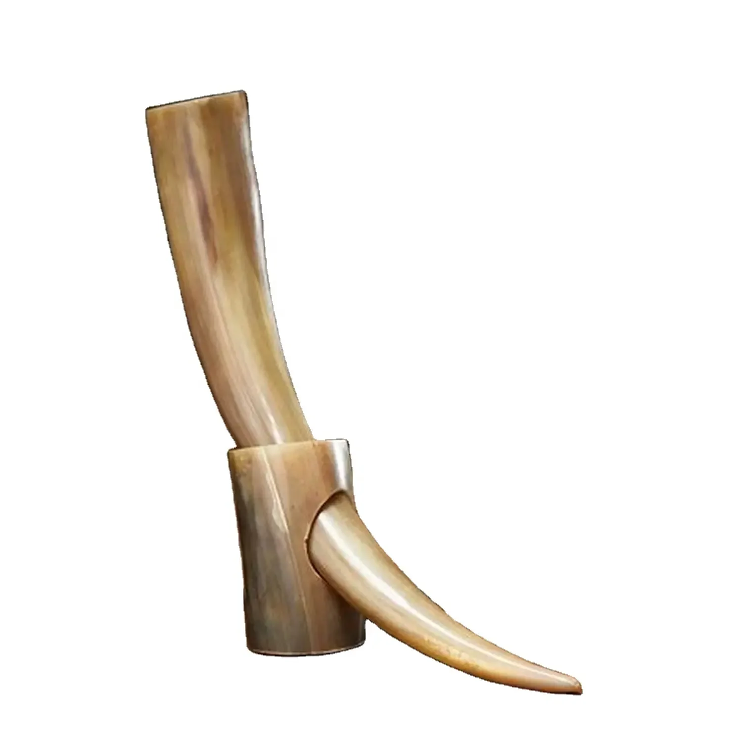 Authentic Handmade Customized Natural Buffalo Horn, Drinking Horn with Horn Stand, Carved Antique Viking Drinking Brass Horn