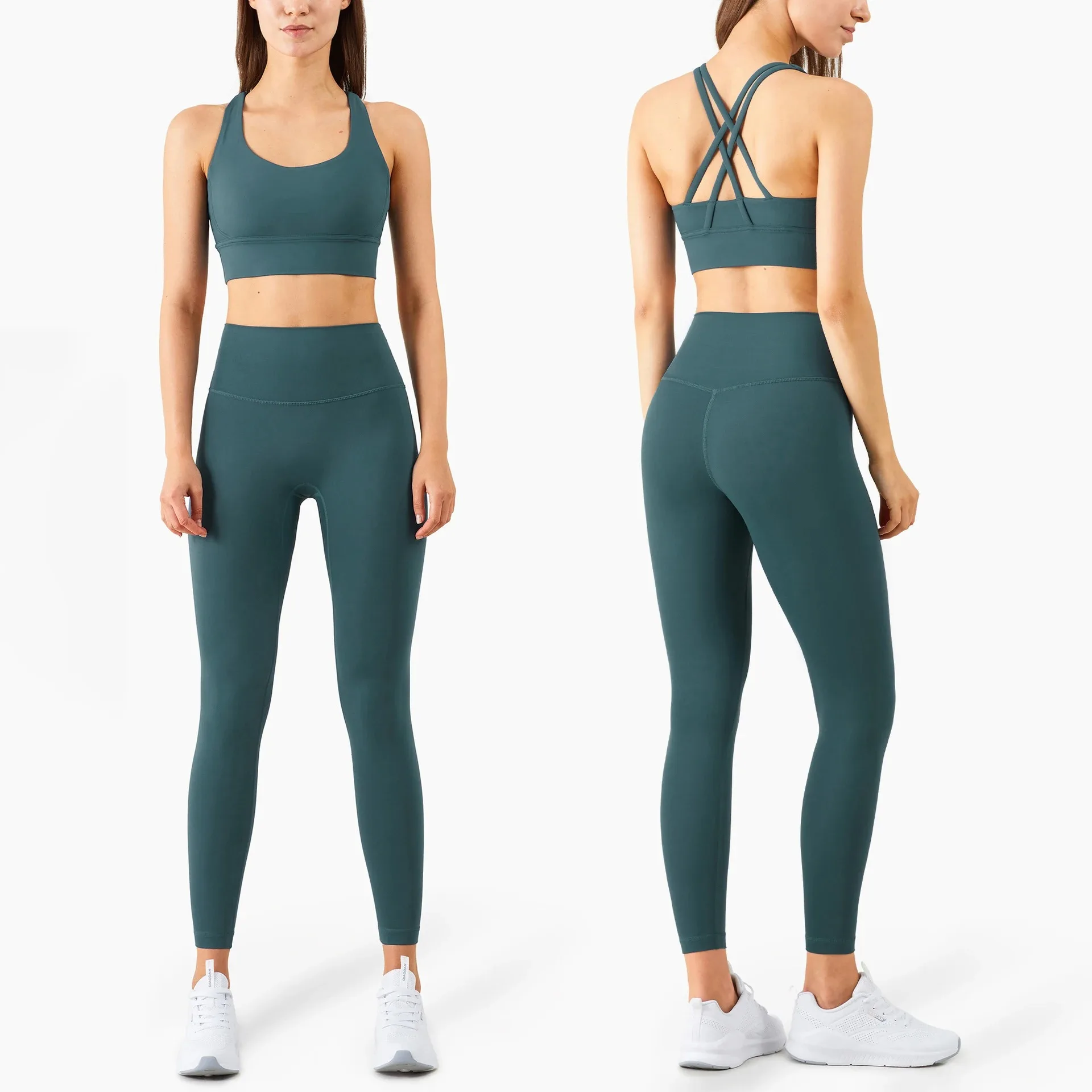 Yoga Vest Sets Women Sexy Tank Top Flared Legging Sport Set Girl Tight Fitting Camisole Bell Bottoms Pants Suit Cotton