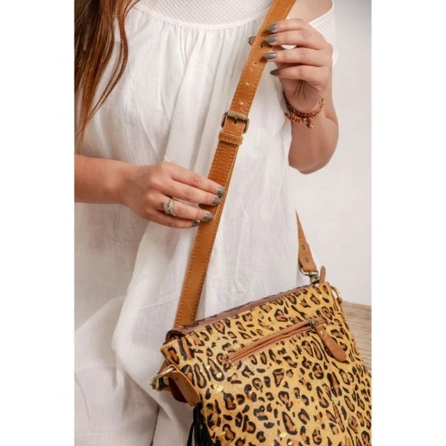 Carving Leather Handbag Fringe Shoulder Crossbody Sling Bags Women Tooled Tassel Leather Bags