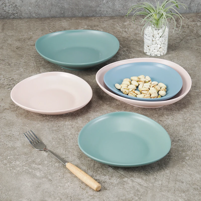 Unbreakable Plates Plastic Tableware Modern Matte Salad Plato Melamine Dinnerware Serving Dishes For Home