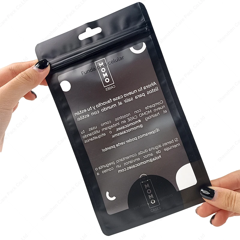 Wholesale Zipper Lock Resealable Waterproof Cell Bag Phone Case With Logo Printing Phone Accessories Luxury Packaging Bags