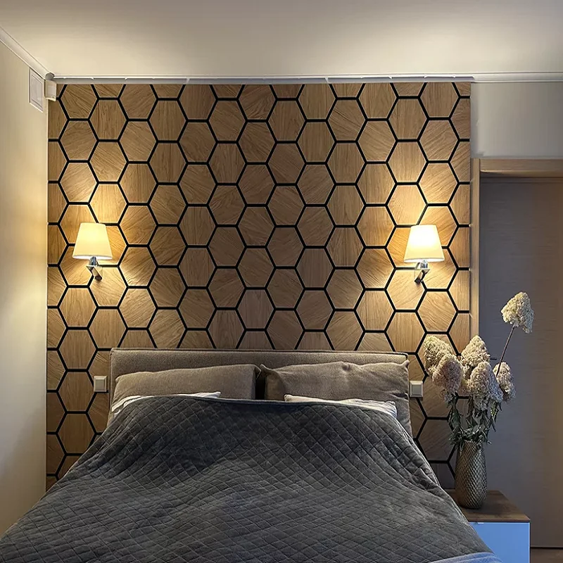 Hexagon Wood Wall Decor  Wall Panels/Wall Art/Living Room Decor