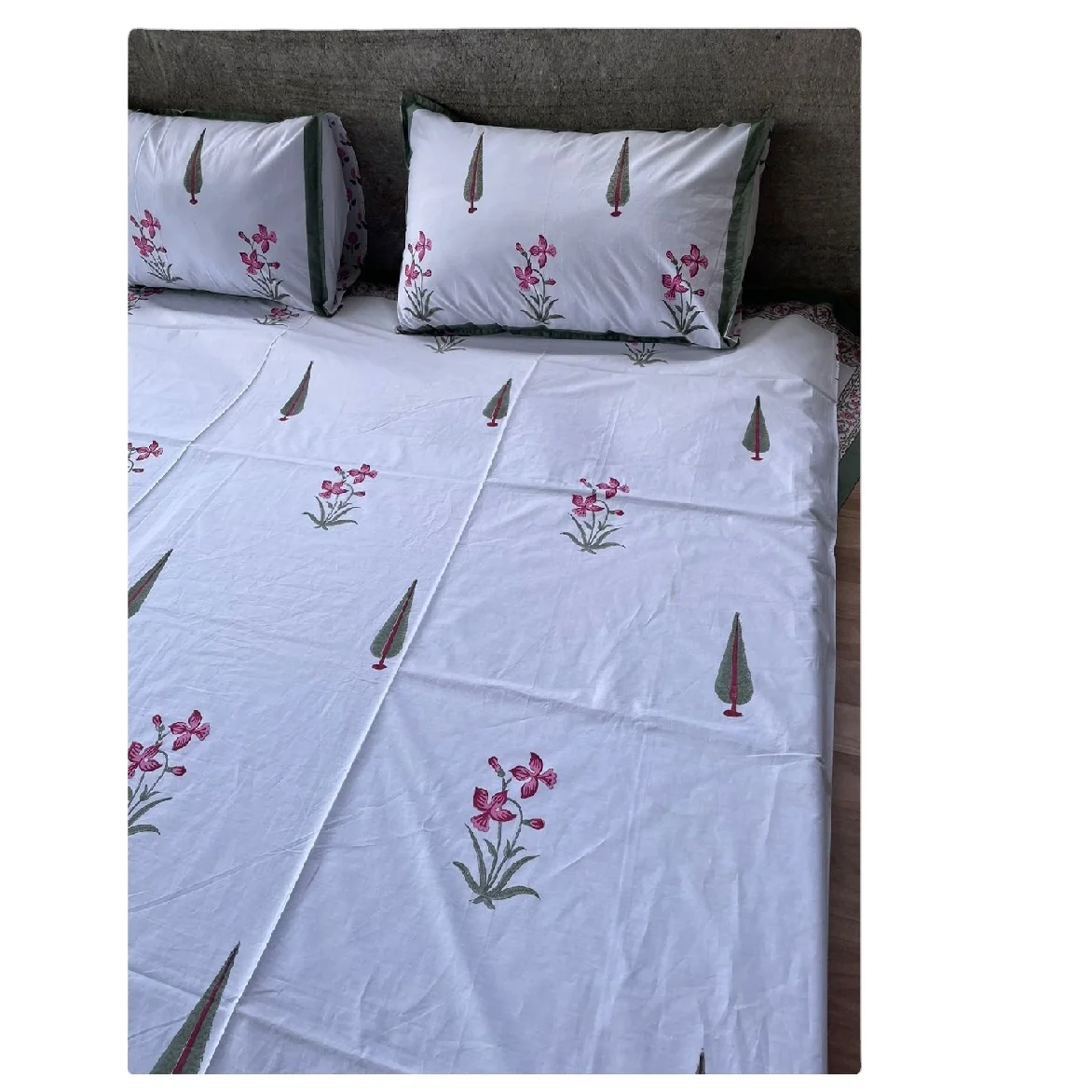 Индийские простыни ручной работы sanganeri с принтом хлопковое постельное белье