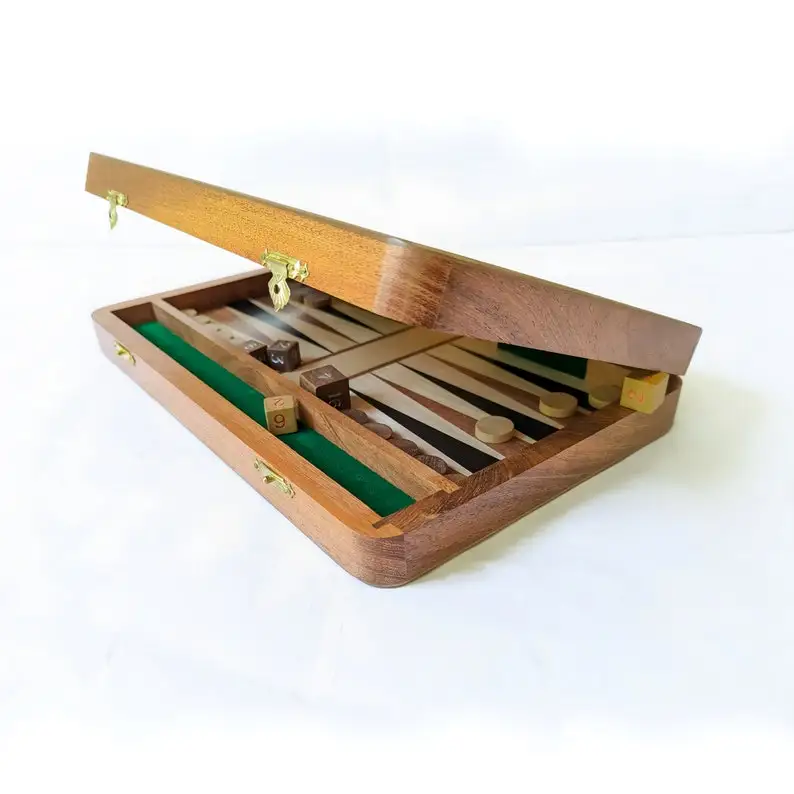 Personalized Handmade Backgammon Set  Engraved Wooden B Board Game for Family Fun tavli game  backgammon reise  Christmas gift