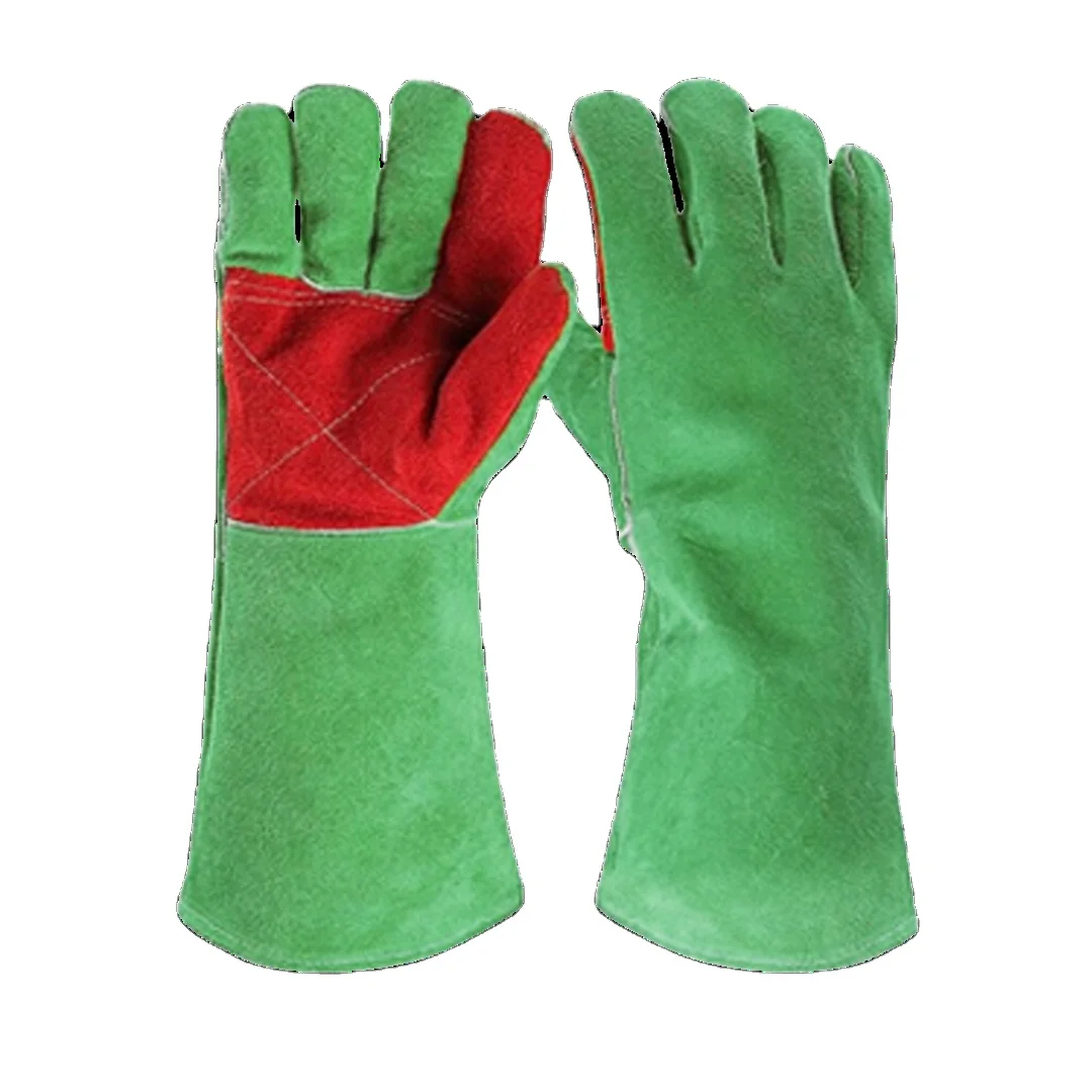 Industrial working Gloves Safety Cuff Cowhide Leather Reinforced Palm  and Thumb Leather welding Gloves Heat Resistant gloves
