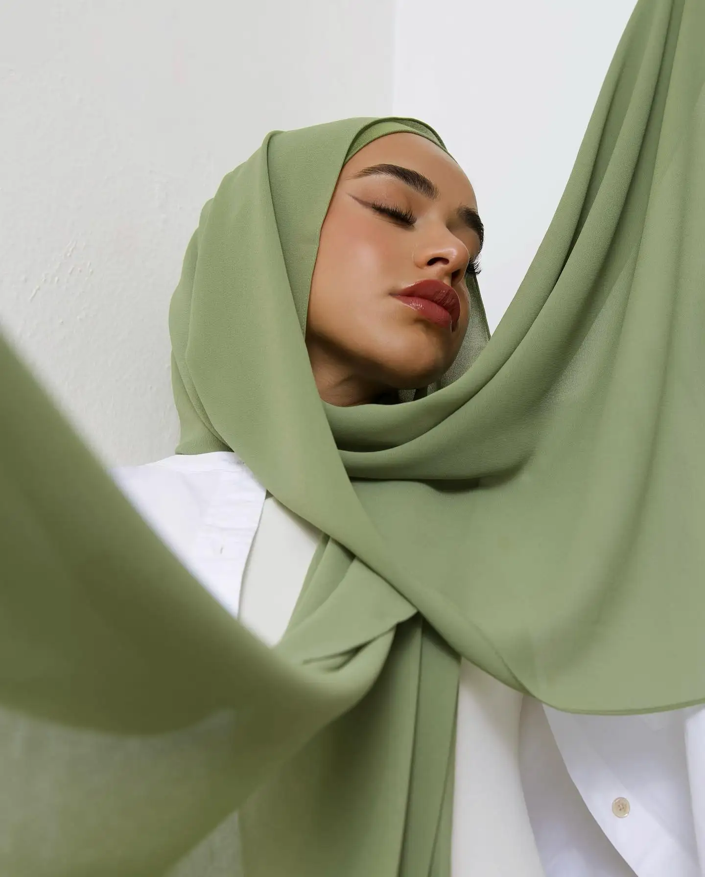 ready to ship chiffon hijab with matching undercap hijab two piece set chiffon hijab scarf for Muslim women