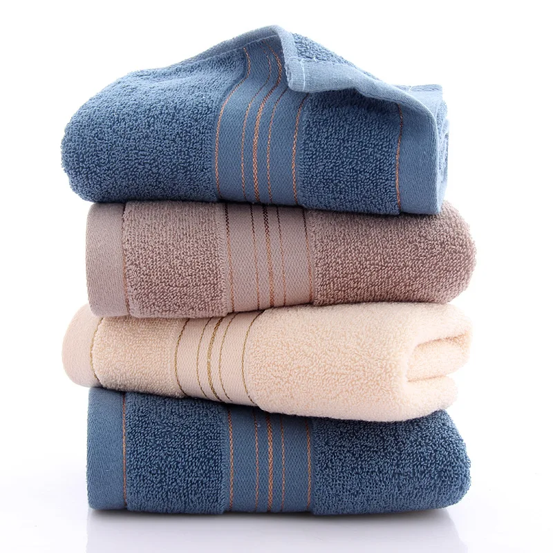 High Quality 100% Cotton Microfiber Soft Face Towels Absorbent Bath Home Beach Jacquard Stripes Wholesale Bathroom