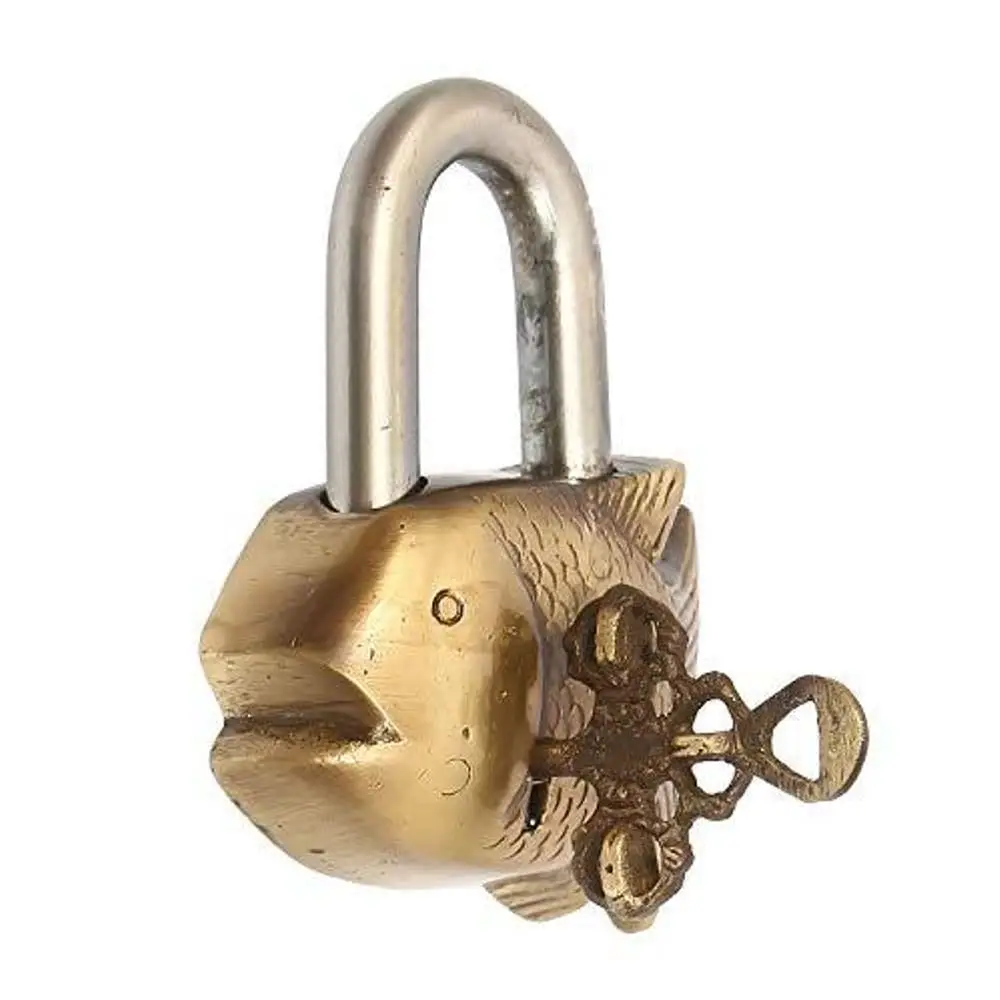 Ventures Antique Security Lock with Two Keys Vintage Solid Brass Product for Home/Office