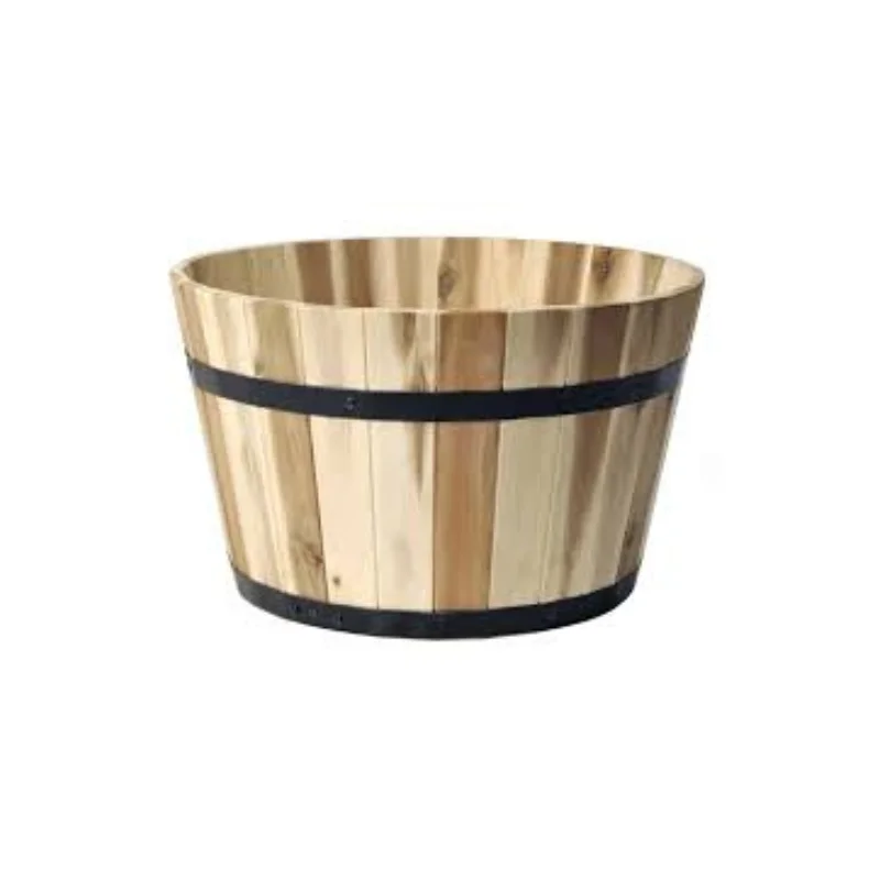 Acacia Wood Planters & Flower Bucket Competitive Price Wooden Barrels for Garden Home Decoration Floor Usage-Export in Bulk