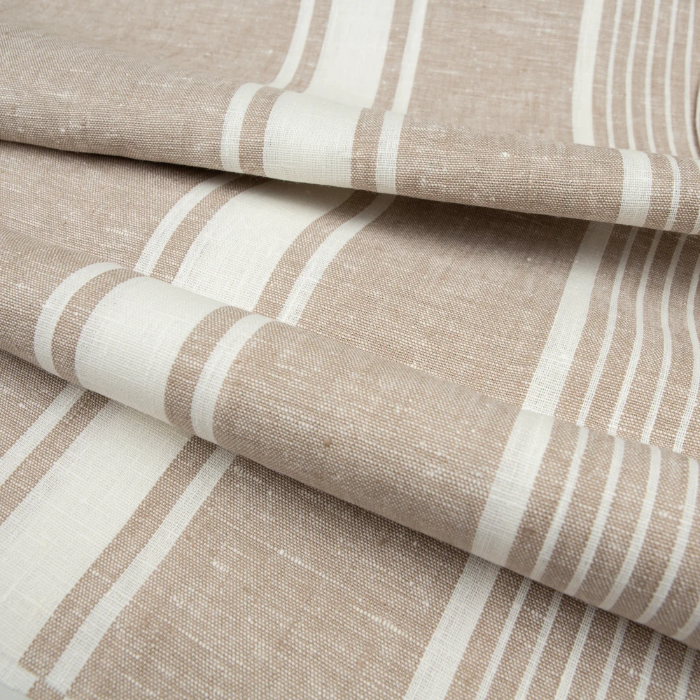 Оптовая продажа 100% льняная тканая ткань 260 GSM не смягченная пряжа окрашенная дышащая одежда платья обивка простой стиль органическая для дома