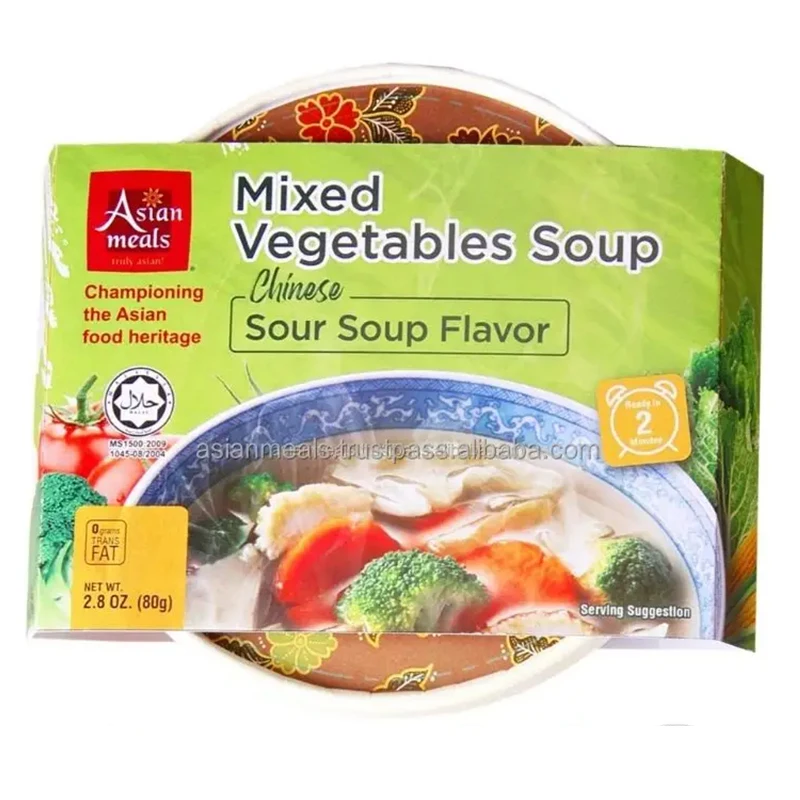 Best Selling Price Malaysia Halal Instant Mixed Vegetables Soup with Well-balance Freshness Sour Flavor