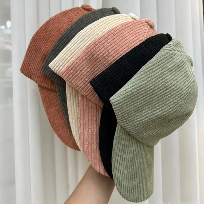 Bulk Recycled Purple Cheap Fitted Winter Outdoor Sport Corduroy Cap 6 Panel Unstructured Snapback Hats Corduroy Hat Rope