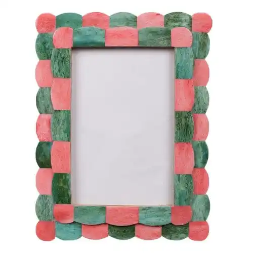 customized  Best quality  handcrafted beautiful wooden  bone inlay  picture  photo frame  for decoration