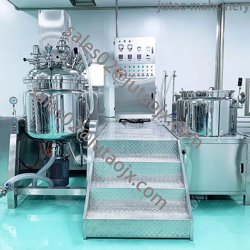 Прямая продажа с завода, гидравлический подъемный вакуумный эмульгирующий Миксер для изготовления косметических кремов