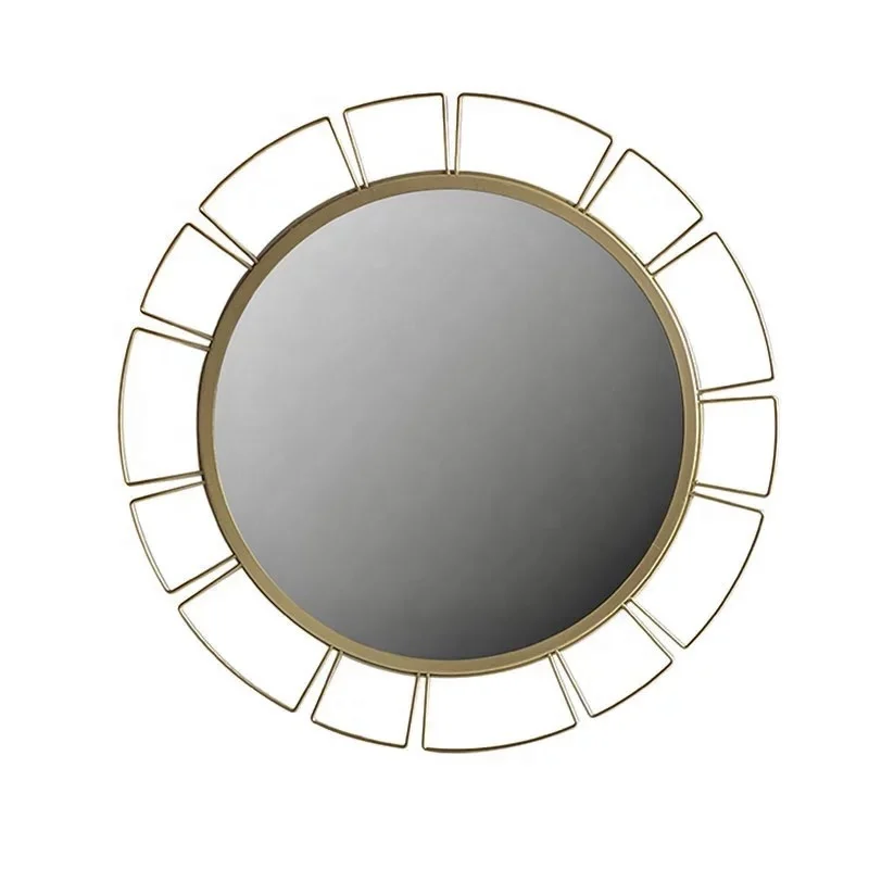 Royal Gold Framed Wall Mirror Golden Round Mirror Frame for Interior Decorations