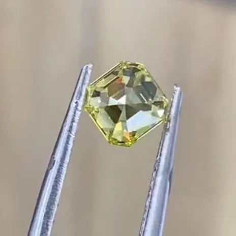 Synthetic CVD Yellow Cvd Lab Grown Loose Diamond Transparent Star Laser Bag Polish 1 CT Good D Packing Plastic Color Asscher Cut