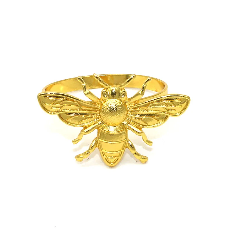 Napkin Rings Golden Bee Napkin Holders, Serviette Rings Bulk for Party Decoration, Dinning Table, Everyday, Family Gatherings