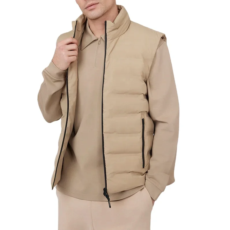 Brand New Black Gold Men Women Zipper Bubble Puffer Vest battery heated jacket OEM service unisex heated vest