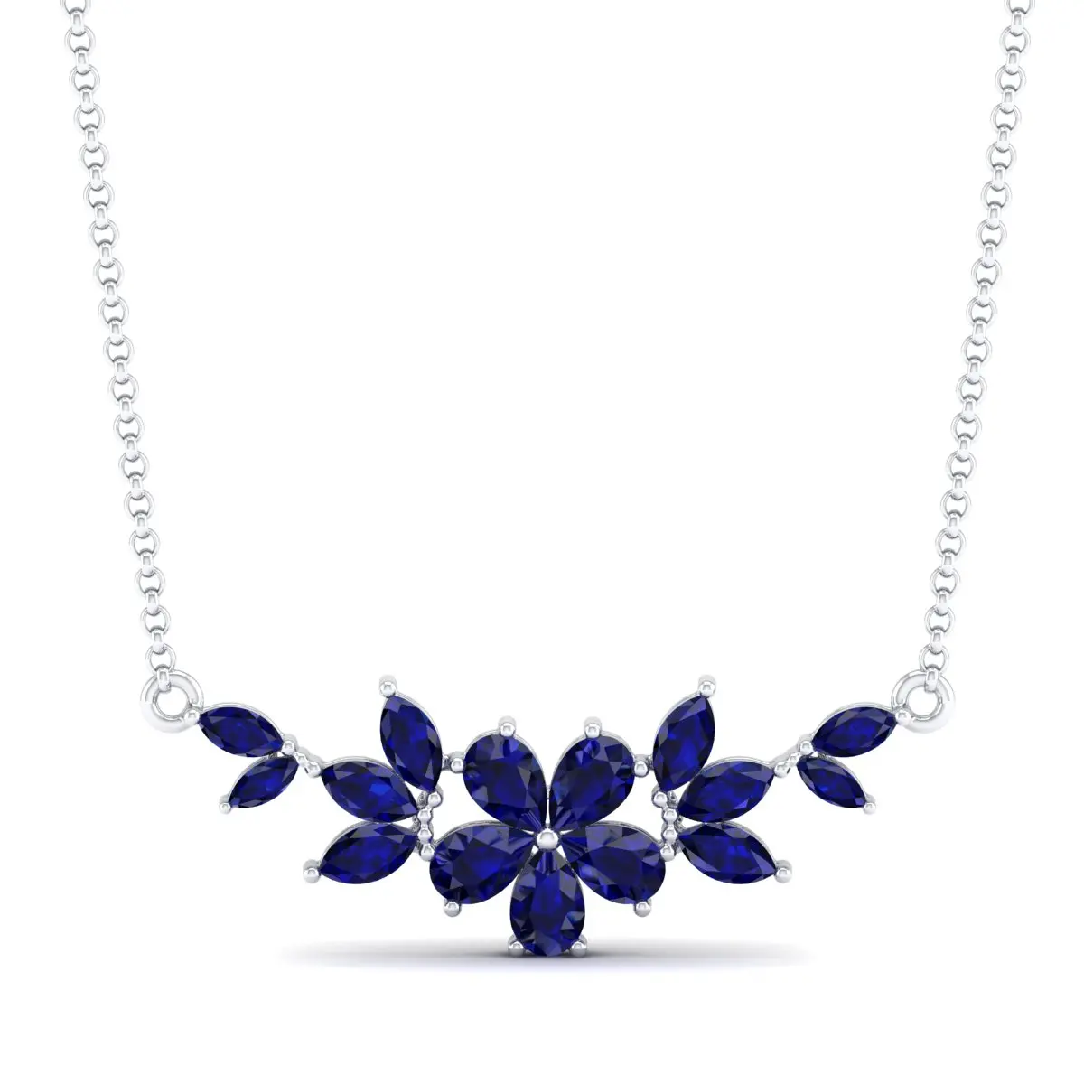 REYES Fashionable Style Blue Sapphire Gemstone in 14K 18K 22K Gold moissanite Pendant Geometric Vintage Designer Women jewelry