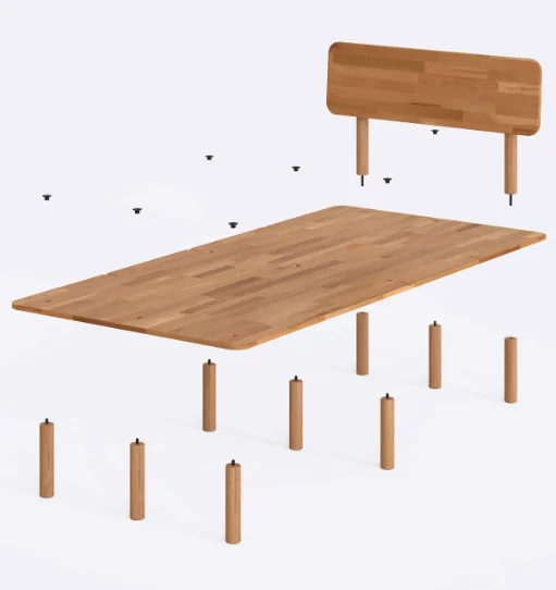 Hot Sale Single Bed 100*200 Beech Wood Handcrafted Zero Fly Organic Combining Bedroom Furniture